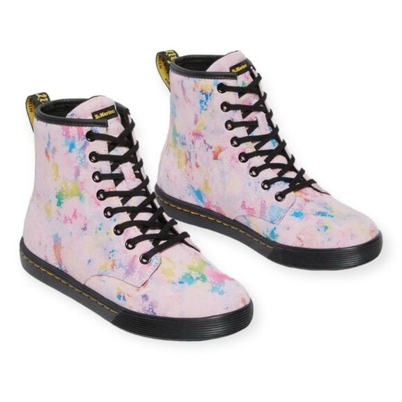 Dr. Martens Shoes - DR. MARTENS Sheridan Confetti Suede Boots in Pink Size 9 NEW